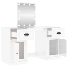 Greatstore Toaletní stolek s LED bílý s vysokým leskem 130 x 50 x 132,5 cm