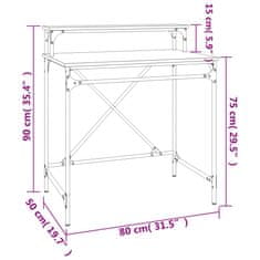 Greatstore Psací stůl šedý sonoma 80x50x90 cm kompozitní dřevo a železo