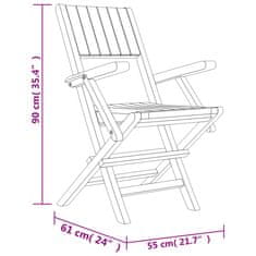 Vidaxl Skládací zahradní židle 4 ks 55x61x90 cm masivní teakové dřevo