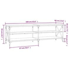 Vidaxl TV skříňka šedá sonoma 160 x 40 x 50 cm kompozitní dřevo