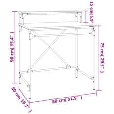 Greatstore Psací stůl černý 80 x 50 x 90 cm kompozitní dřevo a železo