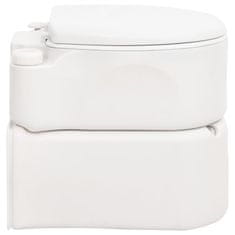 Greatstore Integrovaná kempingová toaleta bílá 24+17 l HDPE a smalt