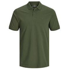 Jack&Jones Pánské polo triko JJEBASIC Slim Fit 12136516 Olive Night (Velikost S)