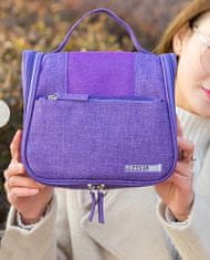 INNA Toaletní taška Cestovní kosmetická taška Toaletní taška Make-up Bag Cestovní taška Kosmetické pouzdro s rukojetí Kosmetické pouzdro s háčkem v fialová