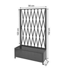 MCW Trellis G21, nůžková mříž na popínavé rostliny, hliník+ocel 152x90x35cm hnědá