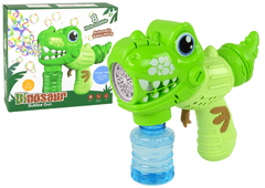 Lean-toys Stroj Na Mýdlové Bubliny Dinosaurus Zelená Kapalina