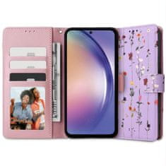 Tech-protect Wallet knížkové pouzdro na Samsung Galaxy A54 5G, garden violet