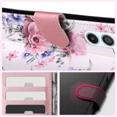 Tech-protect Wallet knížkové pouzdro na Xiaomi Redmi Note 12 4G, blossom flower