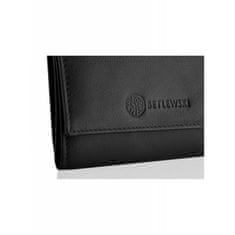 Betlewski Elegantní kožená peněženka Betlewski Bpd-Ss-17 Black