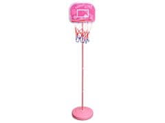 Lean-toys Basketbalový Koš Pro Děti Koš Míč Zahrada Růžová 170 Cm