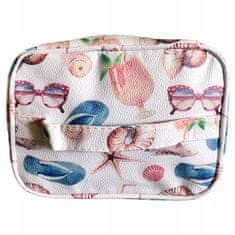 Toaletní taška Cestovní kosmetická taška Toaletní taška Make-up Bag Cestovní taška Beauty Case v prázdninový vzor bílá