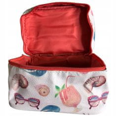 Toaletní taška Cestovní kosmetická taška Toaletní taška Make-up Bag Cestovní taška Beauty Case v prázdninový vzor bílá