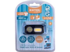 Extol Light Čelovka (43183) 480lm, nabíjecí, USB, IR čidlo, OSRAM LED+COB LED