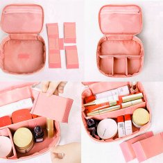 INNA Kosmetický kufřík Toaletní taška Make Up Bag Make Up Case Cestovní taška Beauty Case s rukojetí Kosmetická taška Storage Bag pro toaletní potřeby růžová pro dámy 