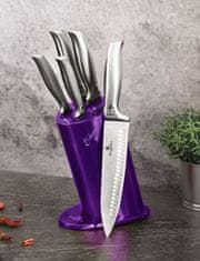 Berlingerhaus Sada nožů ve stojanu 6 ks Royal Purple Metallic Kikoza Collection BH-2269