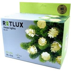 Retlux RXL 371 Vánoční řetěz 80 LED 20+5m, teplá bílá 50004433