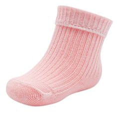 NEW BABY Kojenecké bavlněné ponožky růžové, vel. 56 (0-3m)