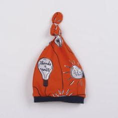 NEW BABY Kojenecká bavlněná čepička skvělý nápad, vel. 80 (9-12m) Oranžová