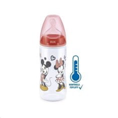 Manuka Health Kojenecká láhev na učení NUK Disney Mickey s kontrolou teploty 300 ml červená