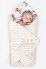 NEW BABY Oboustranná zavinovačka z Minky 75x75 cm teddy béžová