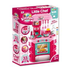 Baby Mix Dětská kuchyňka Little Chef růžová 32 ks