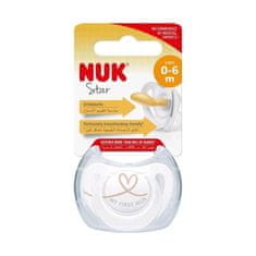 Manuka Health Šidítko latex NUK Star 0-6 m srdce, vel. 0-6 m