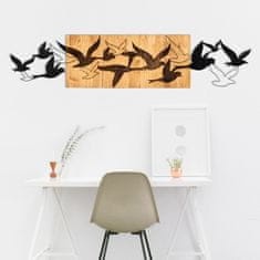 Wallity Nástěnná dřevěná dekorace BIRDS hnědá/černá