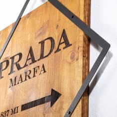 Wallity Nástěnná dřevěná dekorace PRADA hnědá/černá