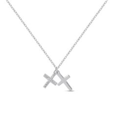 NUBIS Střibrný náhrdelník s křížky