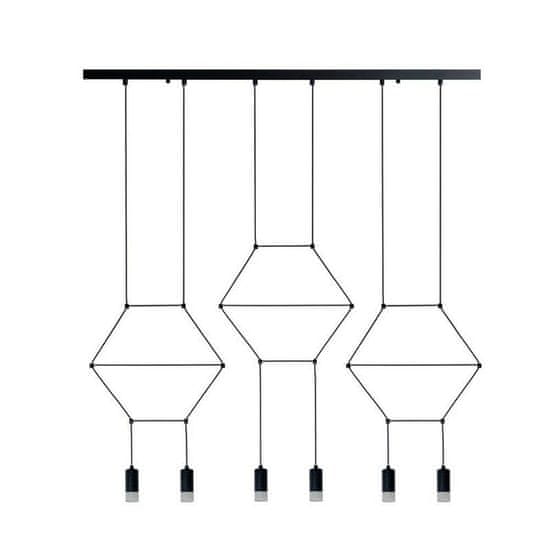 Intesi Závěsné svítidlo LINEA-6 LONG černá 100 cm