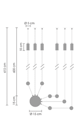 Intesi Nástěnné svítidlo LINEA-6 WALL černé