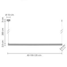 Intesi BEAM-120 LED závěsné svítidlo titan