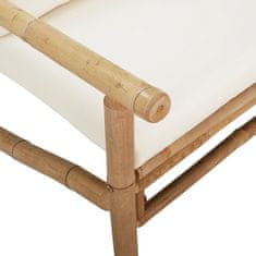 Greatstore 2dílná zahradní sedací souprava krémově bílé podušky bambus