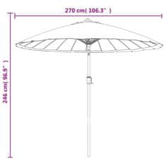 Vidaxl Zahradní slunečník s hliníkovou tyčí 270 cm cihlový