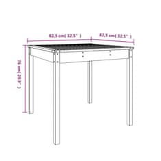 Petromila Zahradní stůl černý 82,5 x 82,5 x 76 cm masivní borové dřevo