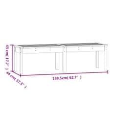 Petromila 2místná zahradní lavice černá 159,5x44x45 cm masivní borovice