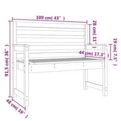 Vidaxl Zahradní lavice šedá 109 x 48 x 91,5 cm masivní borové dřevo