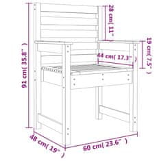 Greatstore Zahradní židle 2 ks medově hnědé 60x48x91 cm masivní borovice