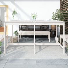 Greatstore Zahradní stůl bílý 203,5 x 90 x 110 cm masivní borové dřevo