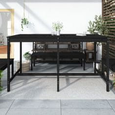 Greatstore Zahradní stůl černý 203,5 x 90 x 110 cm masivní borové dřevo