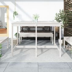 Greatstore Zahradní stůl bílý 159,5 x 82,5 x 110 cm masivní borové dřevo