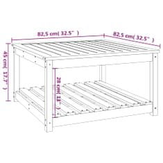 Greatstore Zahradní stůl šedý 82,5 x 82,5 x 45 cm masivní borové dřevo