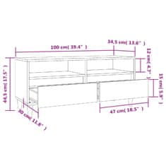 Vidaxl TV skříňka černá 100 x 34,5 x 44,5 cm kompozitní dřevo