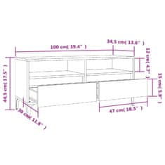 Vidaxl TV skříňka dub sonoma 100 x 34,5 x 44,5 cm kompozitní dřevo