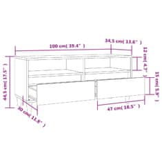 Vidaxl TV skříňka bílá vysoký lesk 100x34,5x44,5 cm kompozitní dřevo