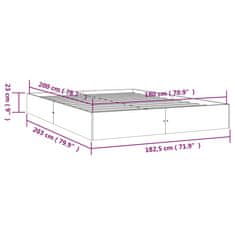 Vidaxl Rám postele masivní dřevo 180 x 200 cm Super King Size