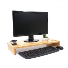 MCW Stojan na monitor E85, stojan na monitor, organizér obrazovky, bambus 9x65x31cm