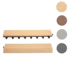 MCW Sada 2 koncových profilů pro WPC podlahovou krytinu Rhone, koncový profil, dřevěný vzhled terasy ~ teak rovný s háčky