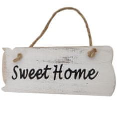 MCW Wandschild Sweet Home, Dekoschild Holzschild, Shabby-Look 10x25x1cm ~ weiß