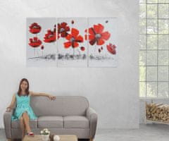 MCW Olejomalba Poppy Flower, 100% ručně malovaná nástěnná malba XL, 165x90cm